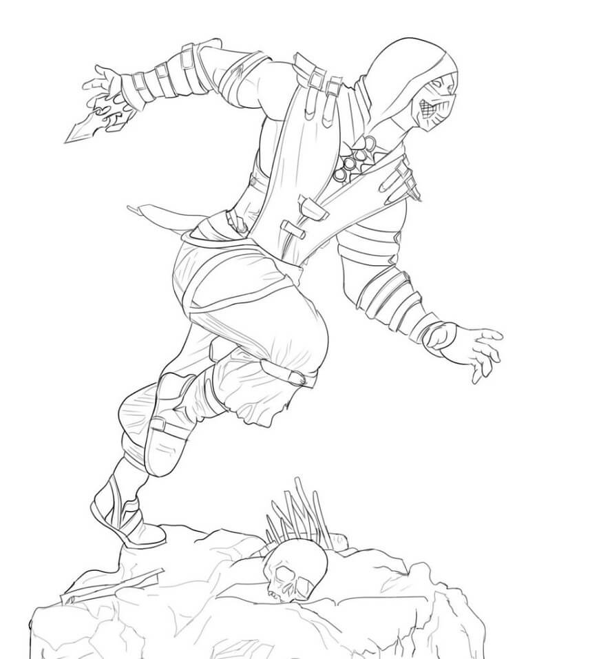 Scorpion And Sub Zero Coloring Pages Mortal Kombat Coloring Pages