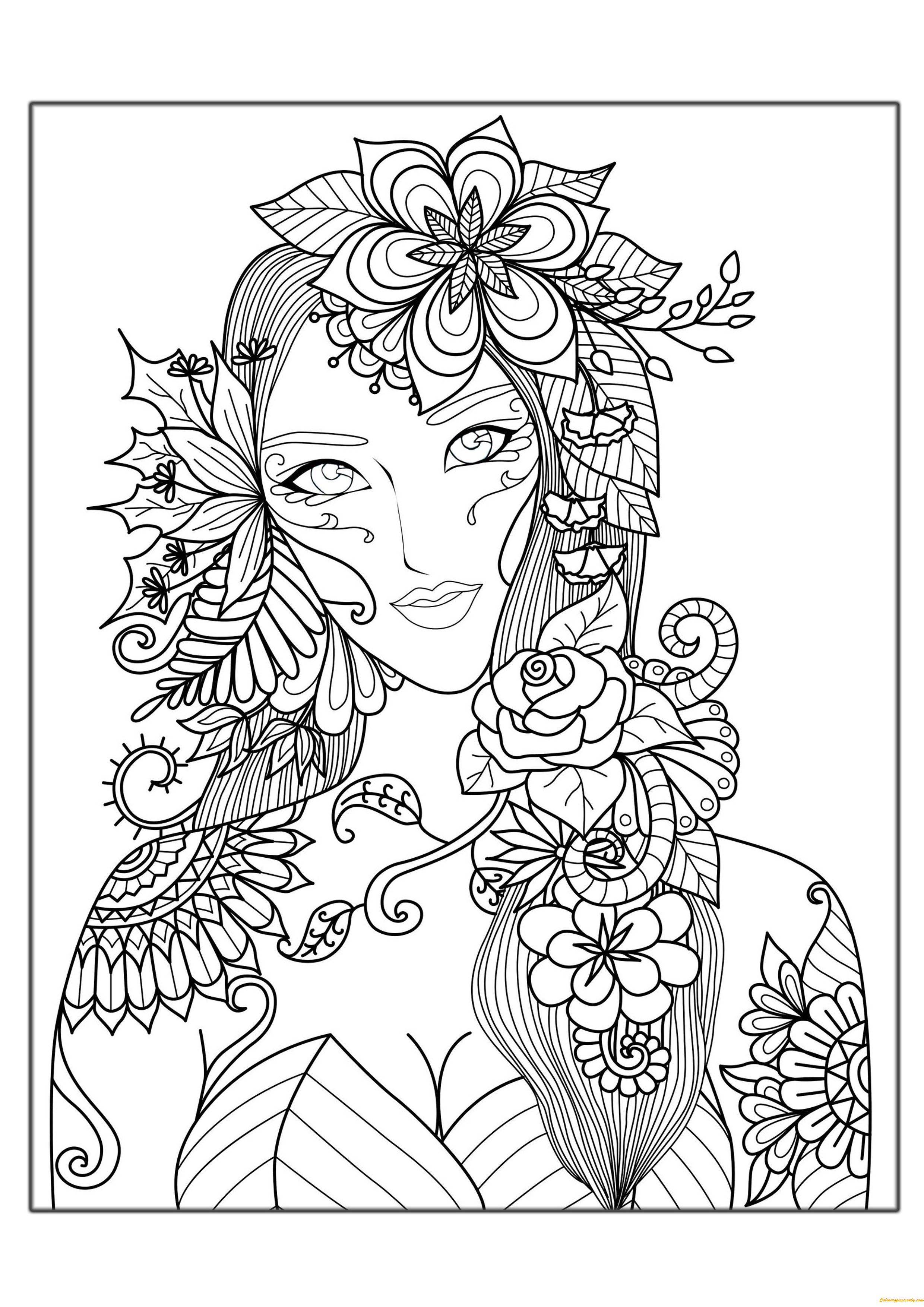 Flower Girl Coloring Page - Free Coloring Pages Online