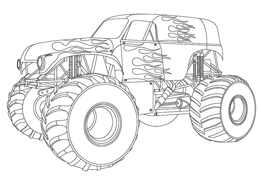 Easy Monster Truck Coloring Page - Free Coloring Pages Online