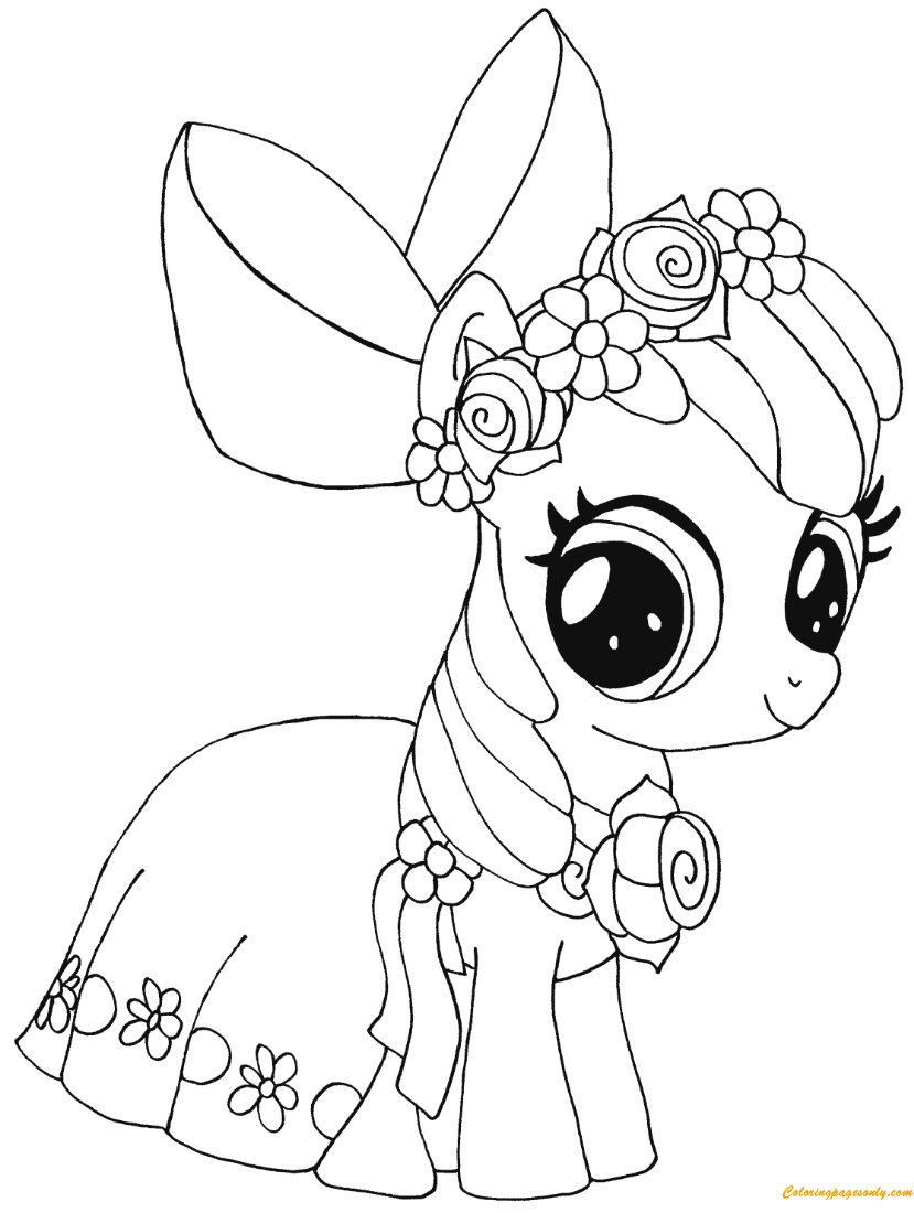 My Little Pony Apple Bloom Coloring Page - Free Coloring Pages Online