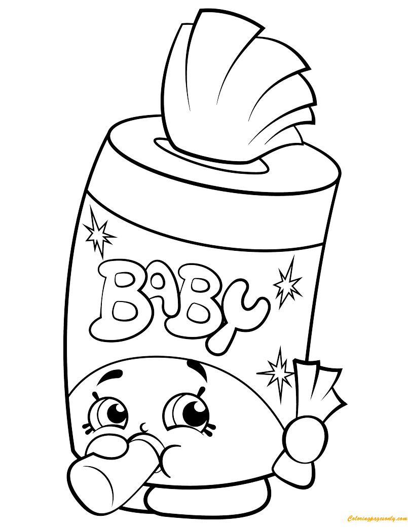 Baby Swipes Shopkin Season 2 Coloring Page - Free Coloring Pages Online