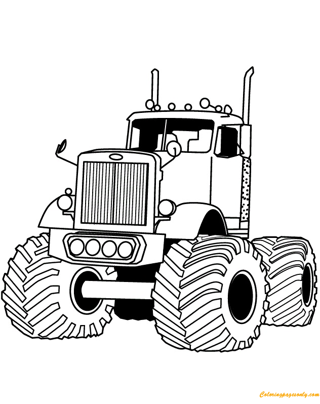 Big Rig Auto Monster Truck Coloring Page Free Coloring Pages Online