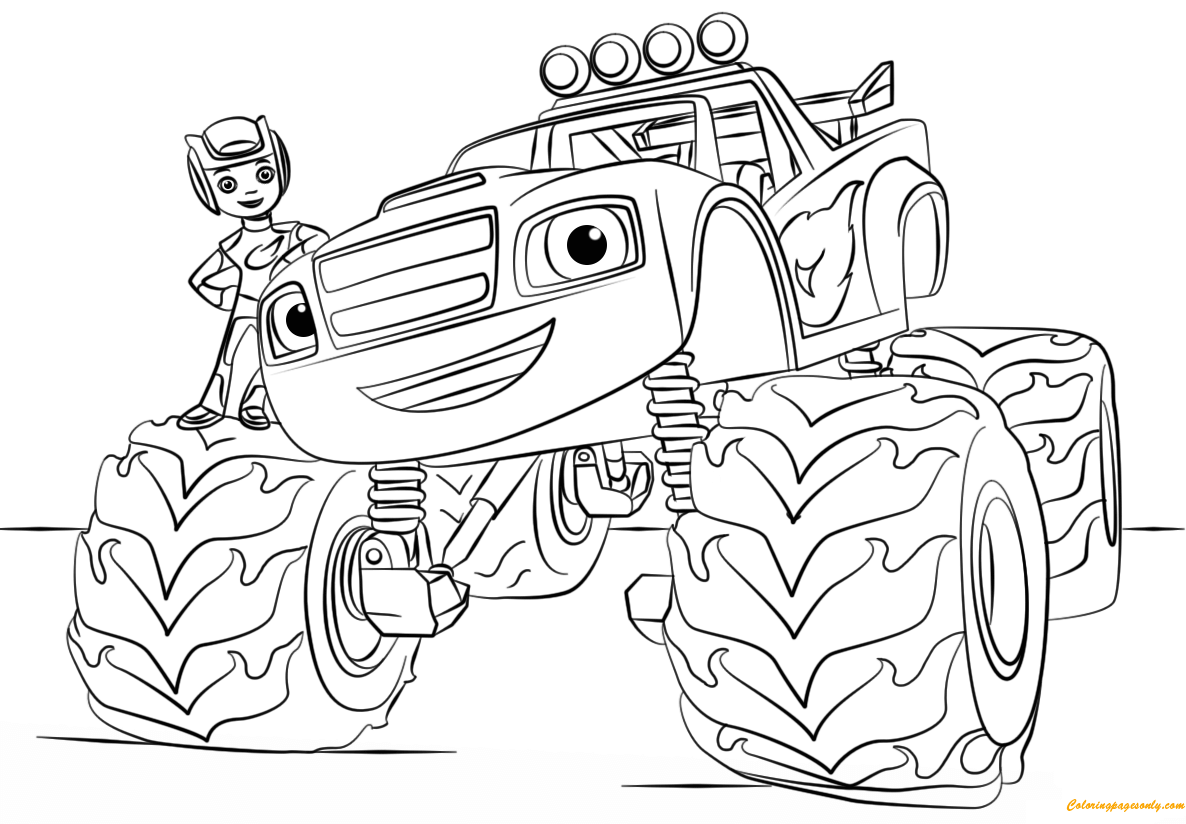 Blaze from Monster Truck Coloring Page Free Coloring Pages Online