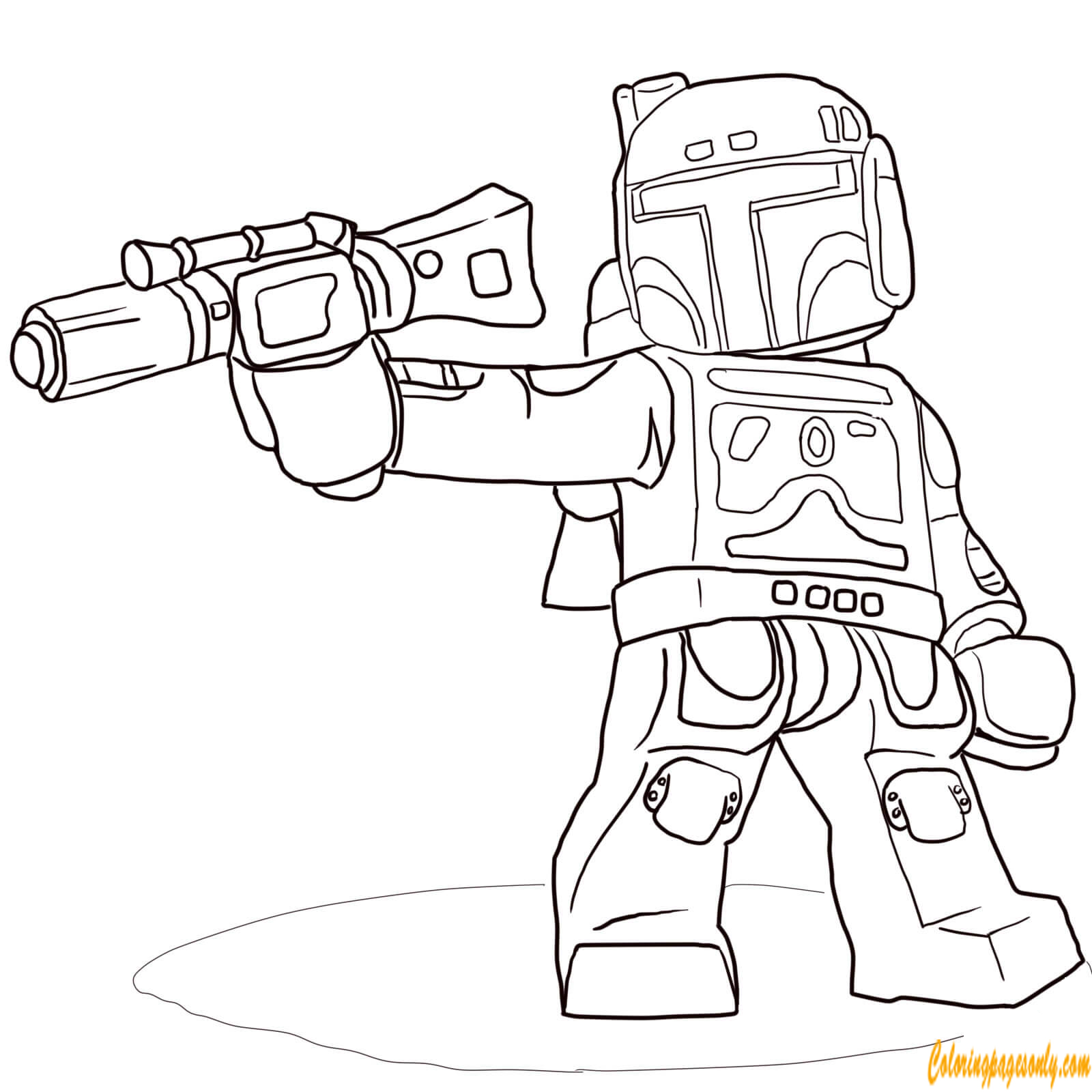 Boba Fett From Lego Star Wars Coloring Page Free Pages