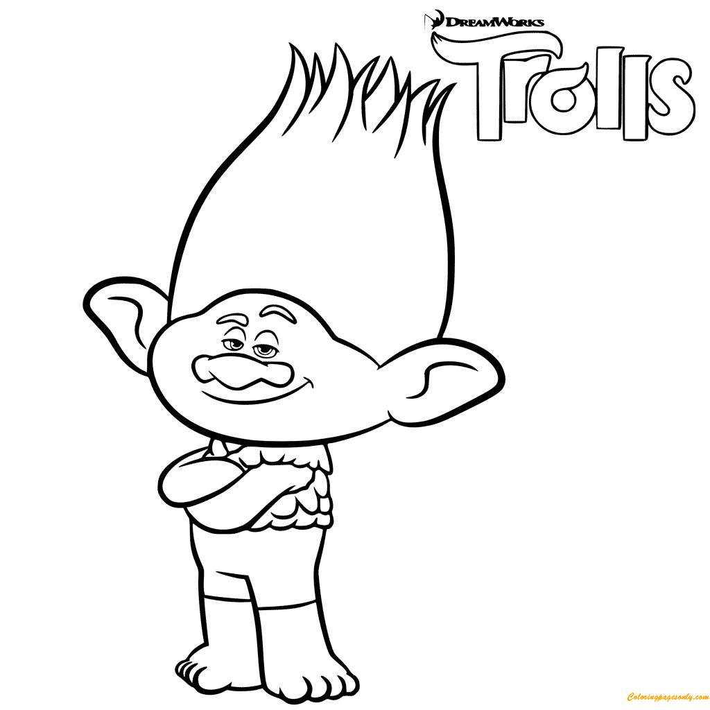 Branch Trolls Coloring Page - Free Coloring Pages Online