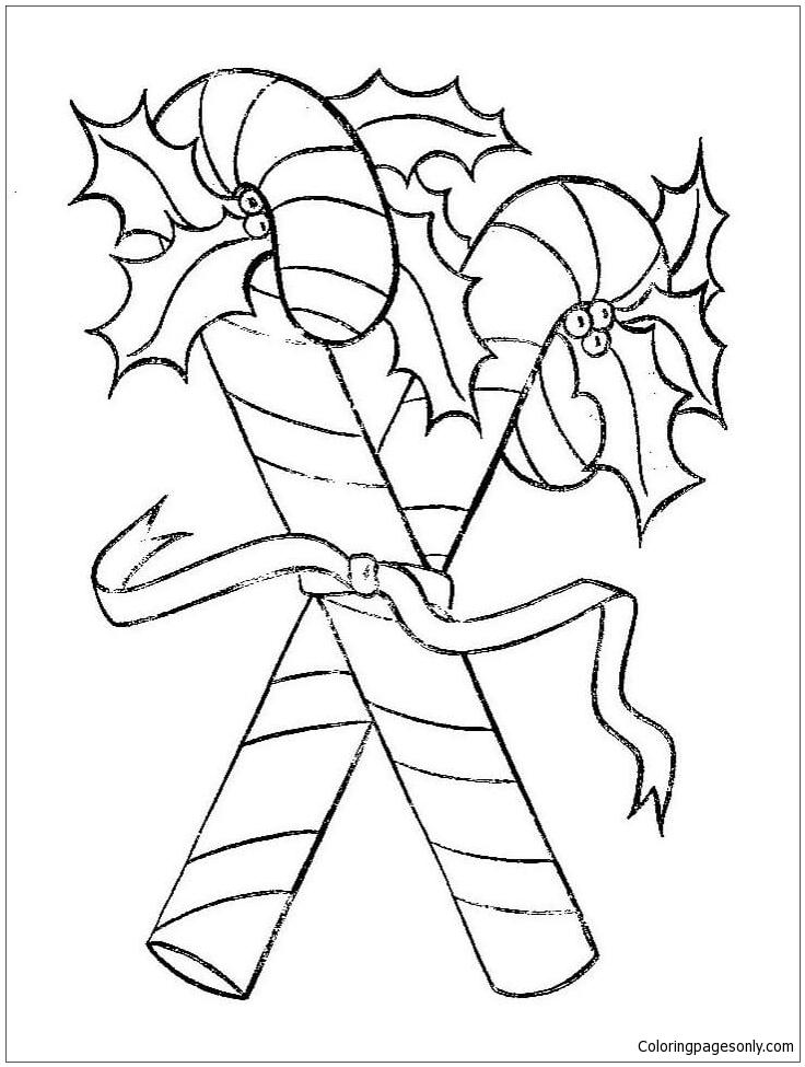 Candy Canes For Christmas Coloring Page - Free Coloring Pages Online