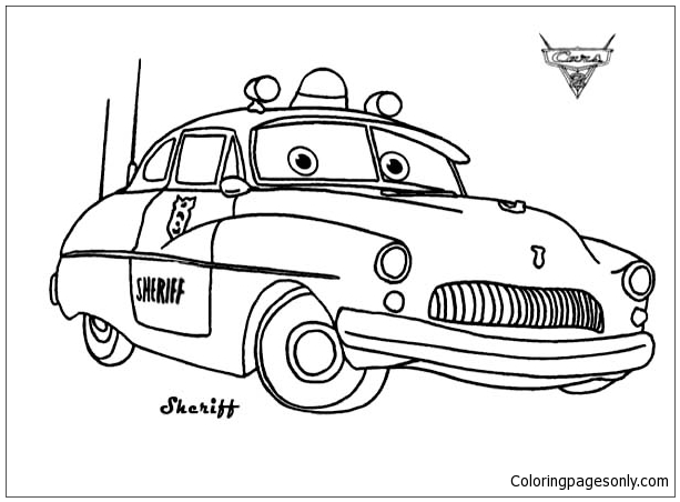 Cars Sheriff from Disney Cars Coloring Page - Free ...