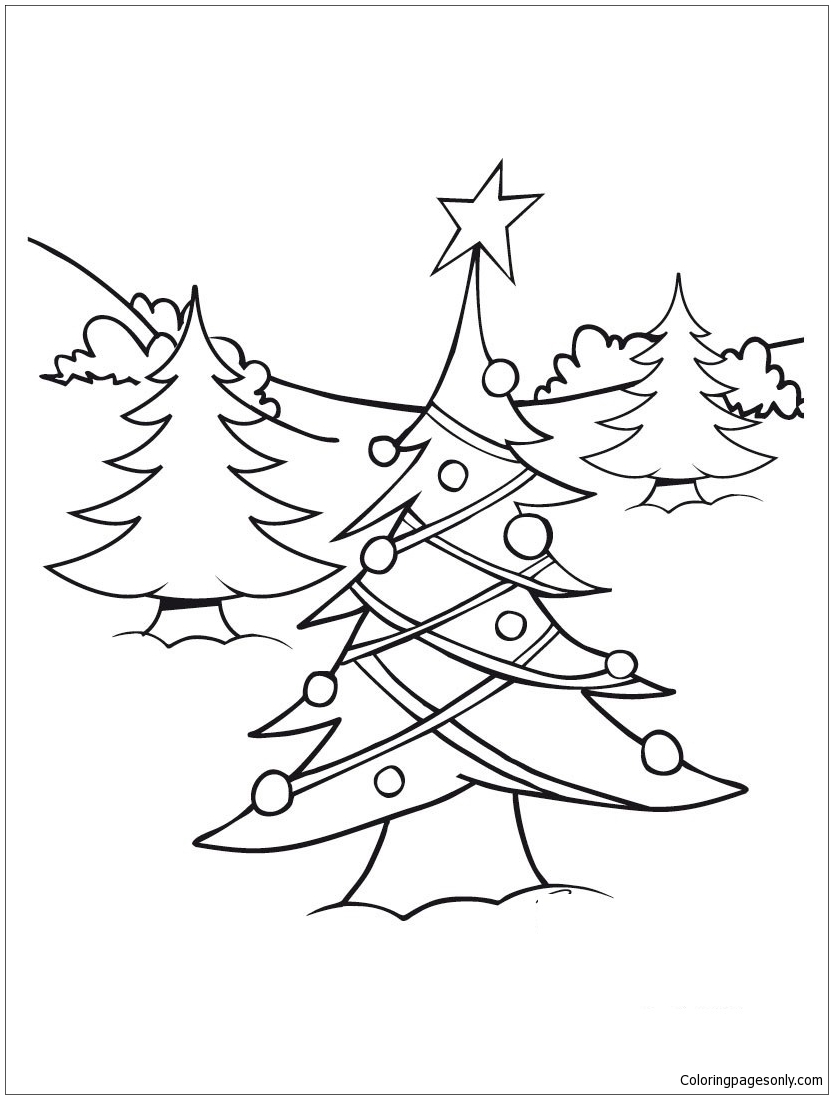 Christmas Tree Lights Coloring Page