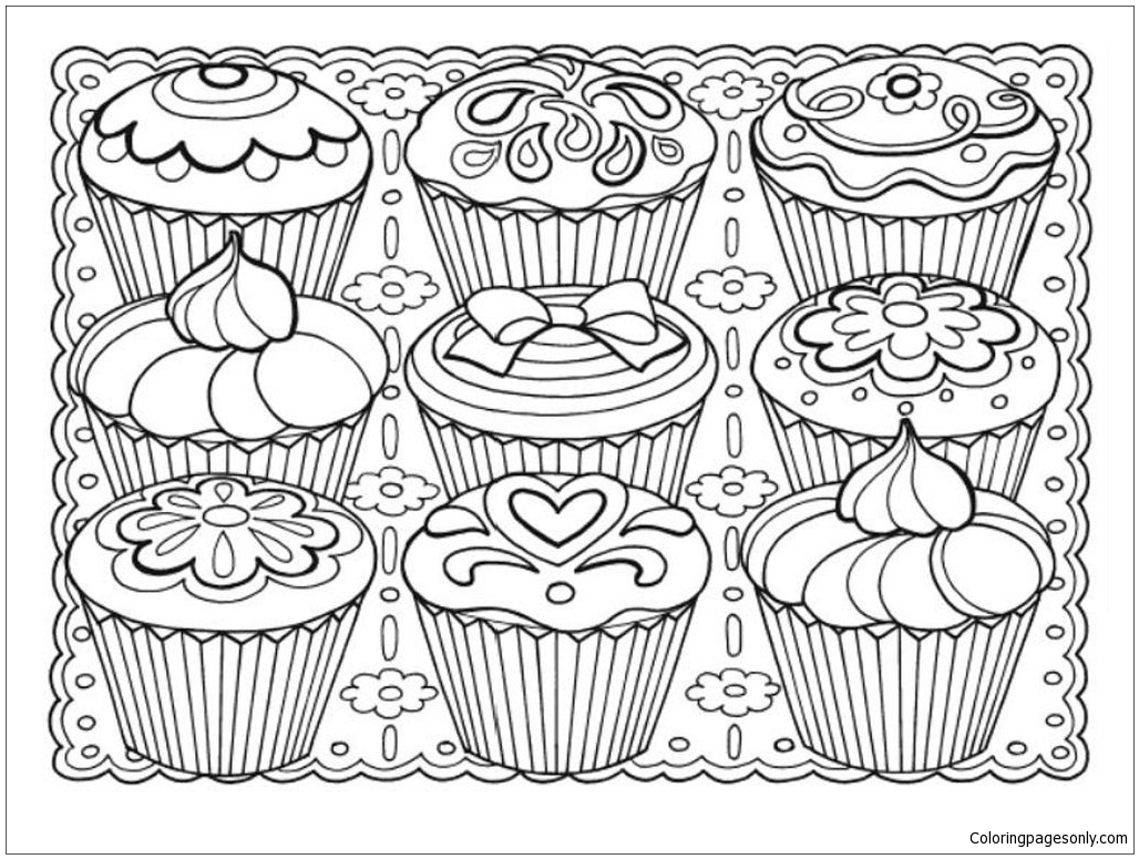 Creative Haven Designer Desserts Coloring Page