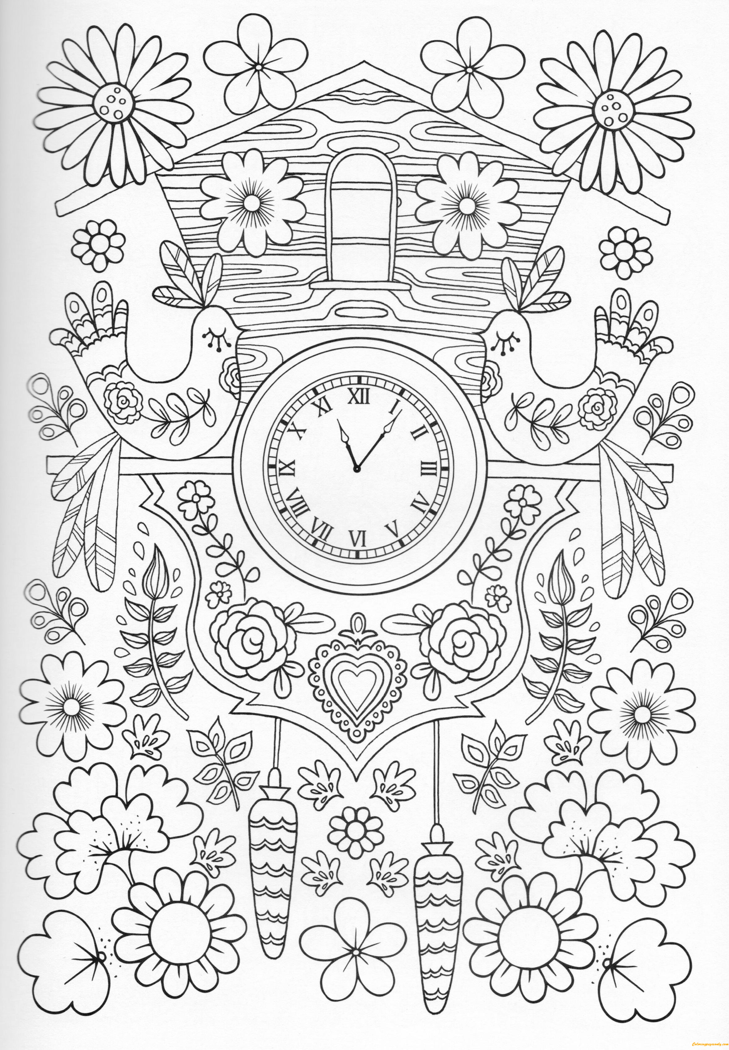 Cuckoo Clock Coloring Page Free Coloring Pages Online