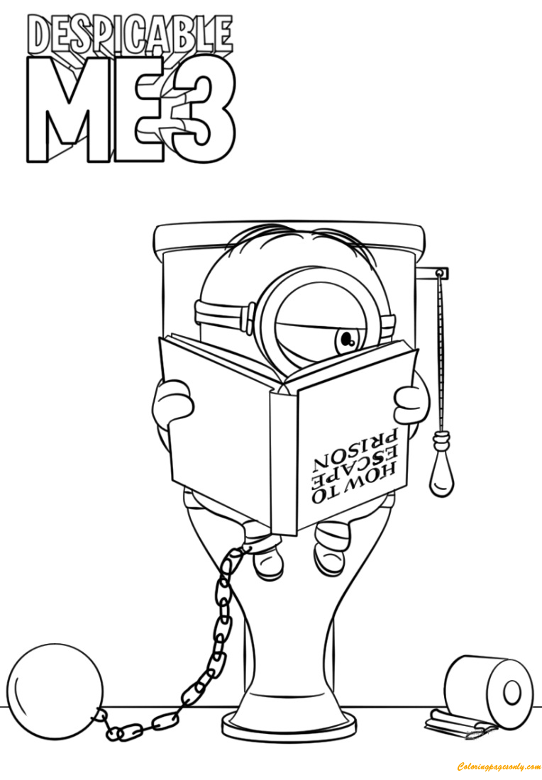 Despicable Me 3 Minion In Prison Coloring Page - Free Coloring Pages Online