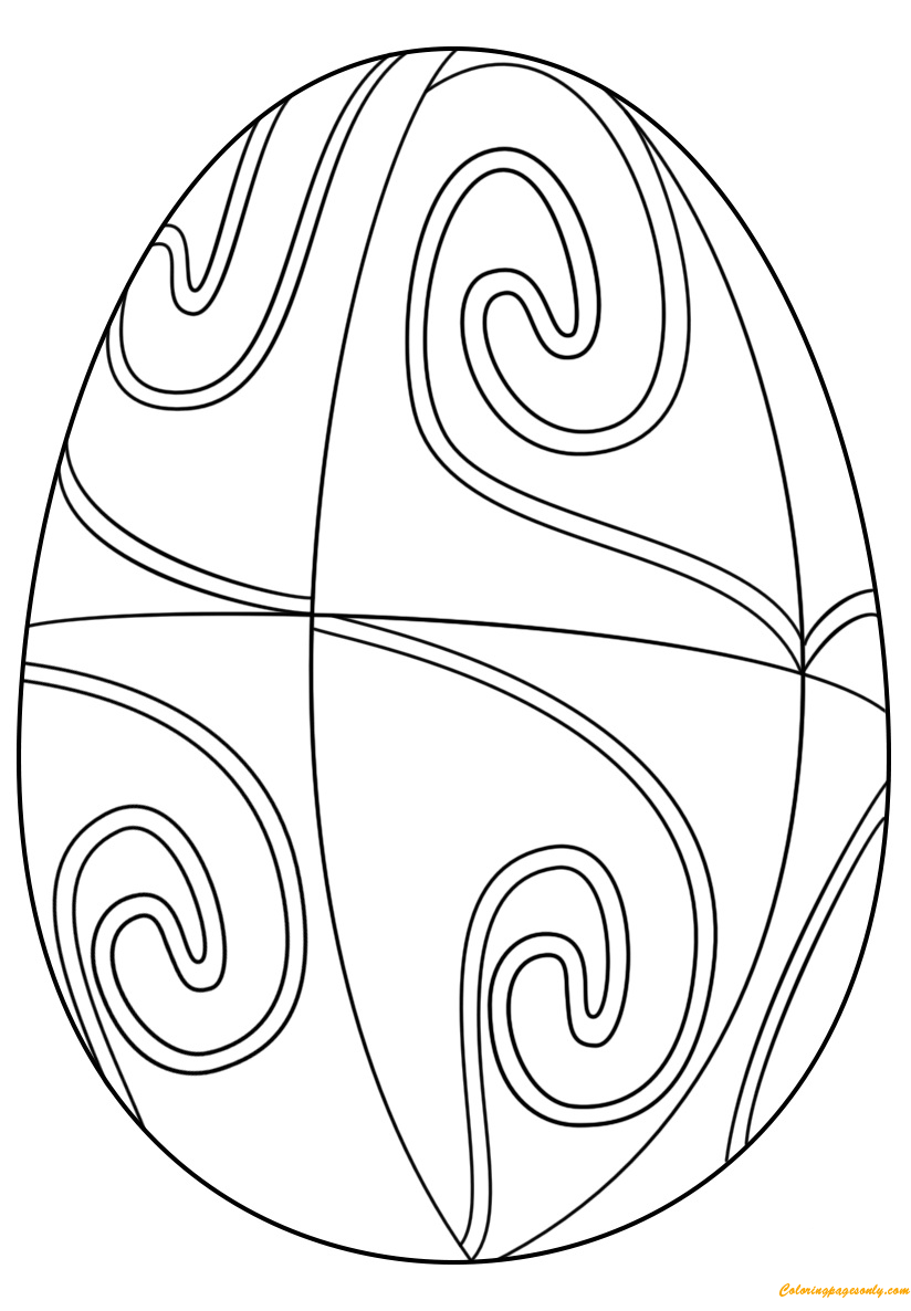 Easter Egg Spiral Pattern Coloring Page - Free Coloring ...