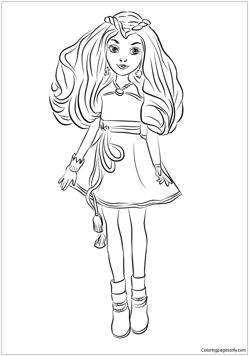 Evie from Descendants Wicked World Coloring Page   Free ...