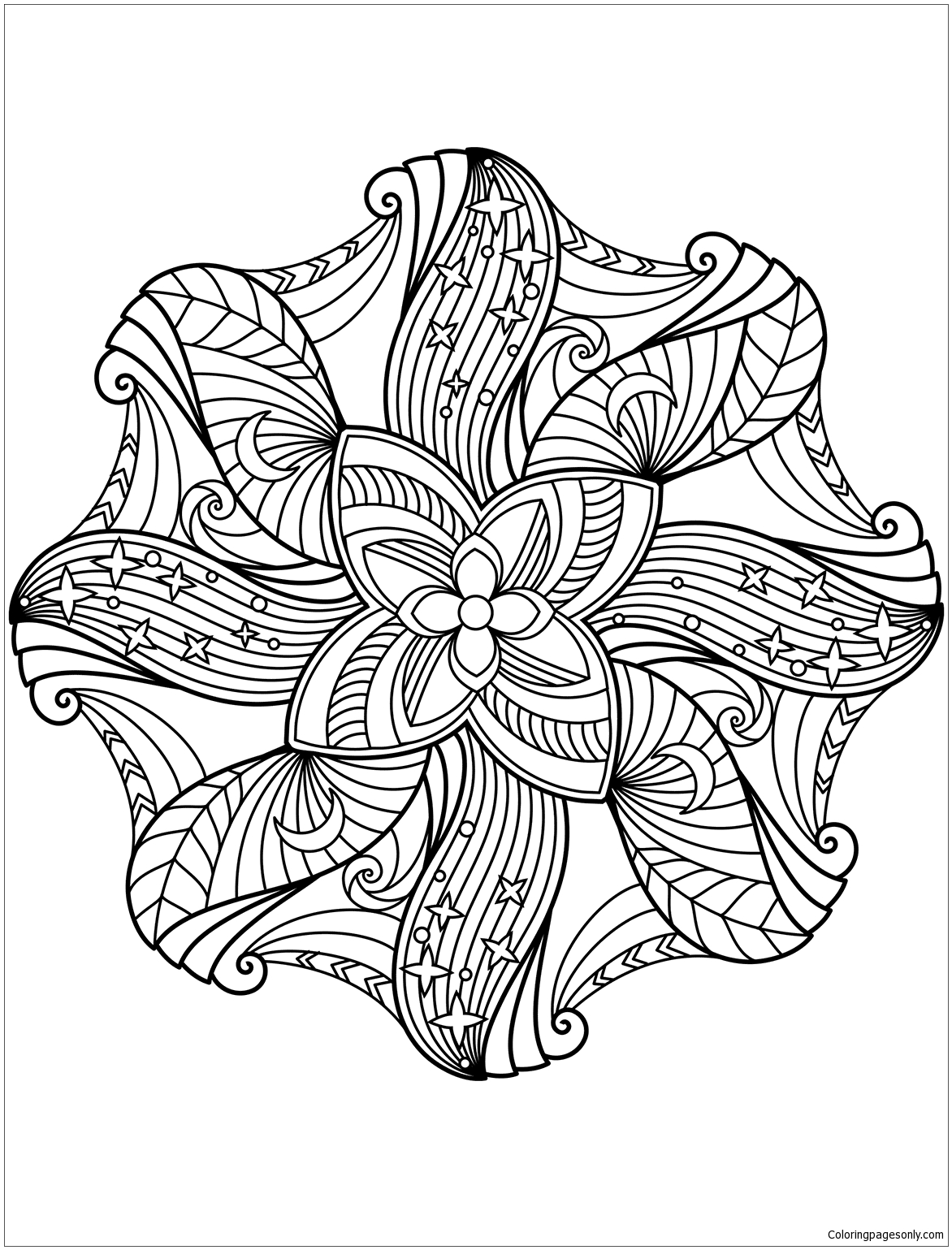 Flower Mandala 1 Coloring Page   Free Coloring Pages Online