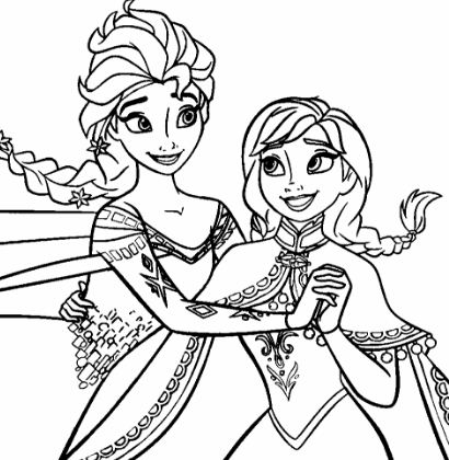 Elsa And Olaf With Cake Happy Birthday Coloring Page - Free Coloring