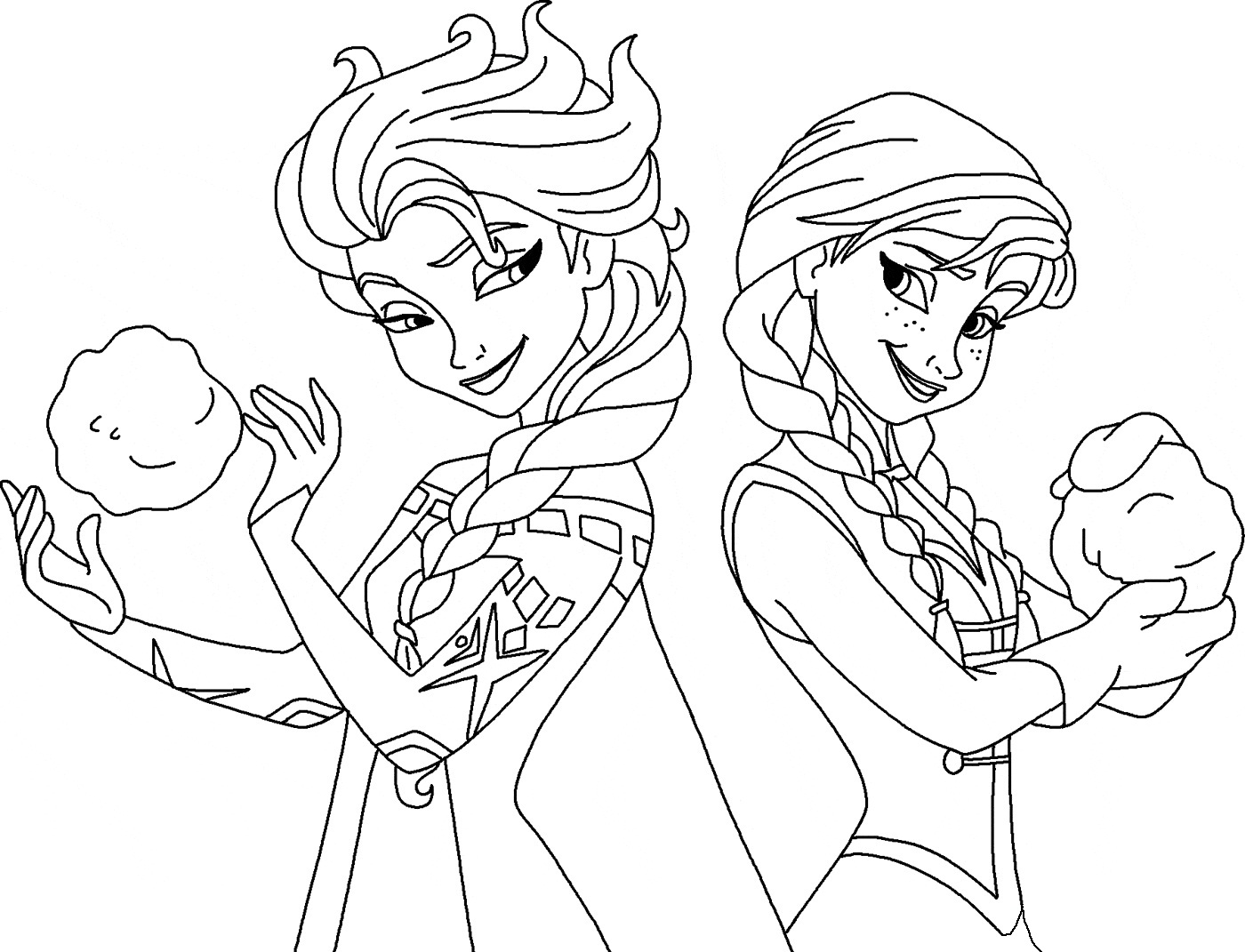 Frozen Elsa And Anna Coloring Page - Free Coloring Pages Online