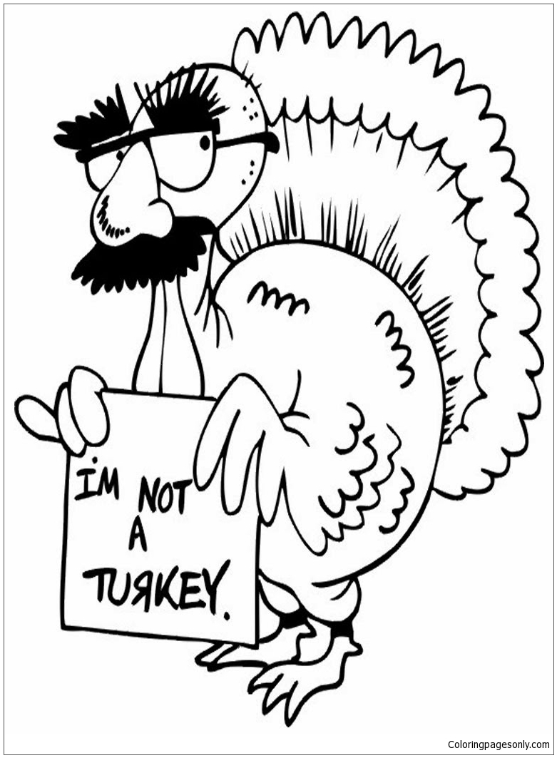 Funny Turkey Thanksgiving Coloring Page