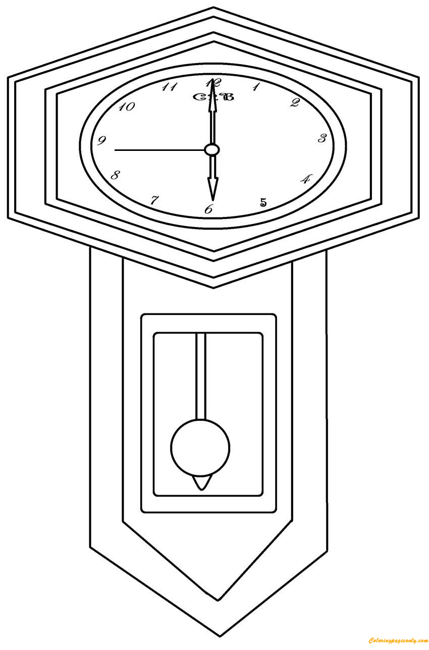Grandfather Clock Coloring Page Free Coloring Pages Online