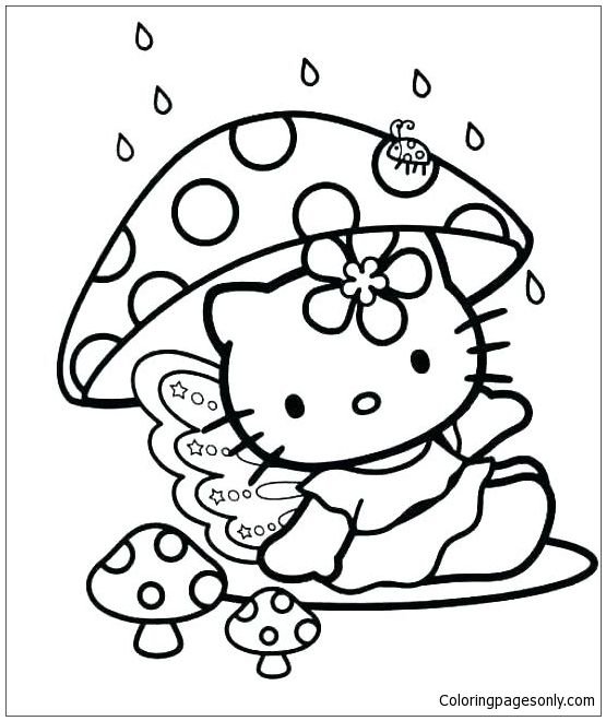 14+ Princess Hello Kitty Coloring Pages For Kids Background | Pink