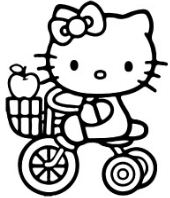 Hello Kitty Riding A Car Coloring Page - Free Coloring Pages Online