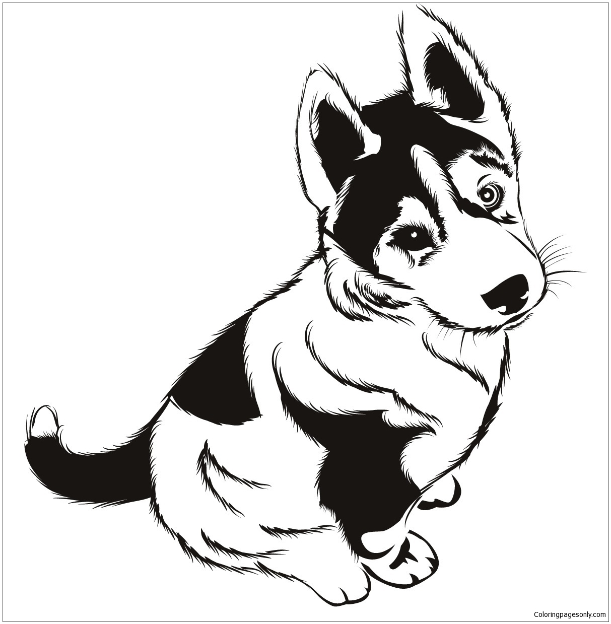 Husky Puppies Coloring Page - Free Coloring Pages Online