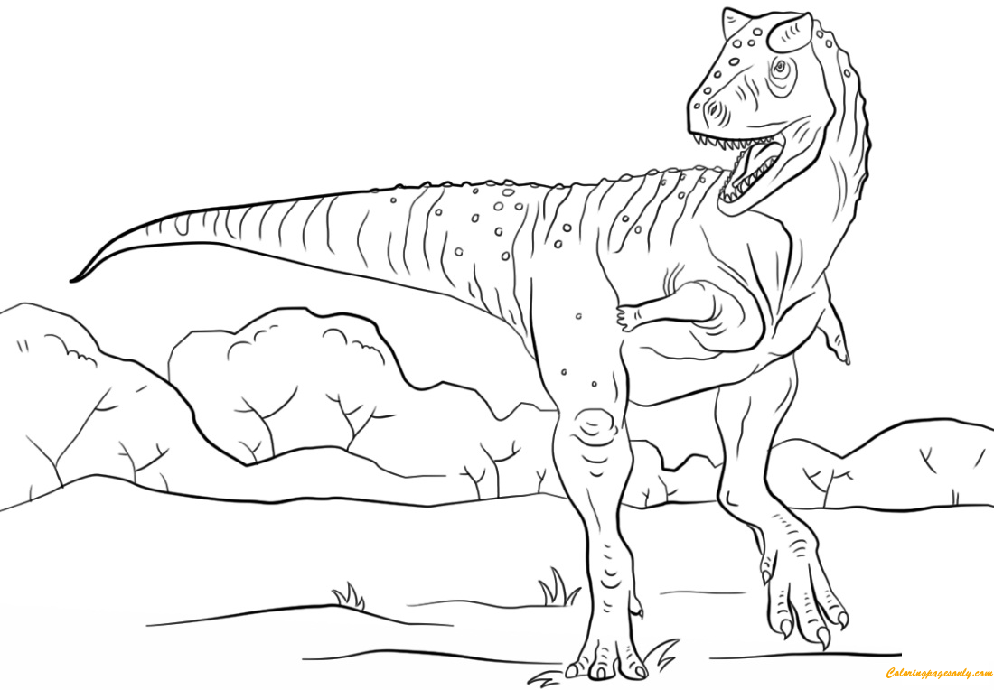 Jurassic Park Carnotaurus Coloring Page - Free Coloring Pages Online