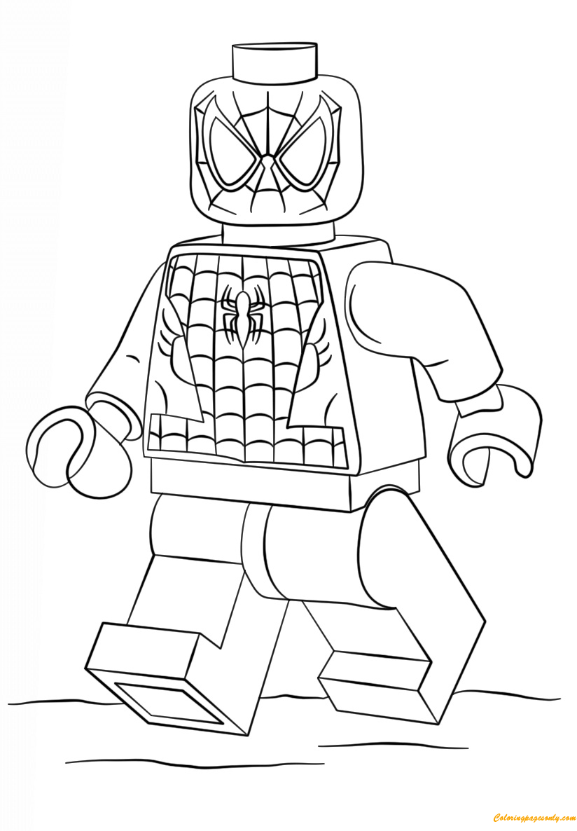 Lego Super Heroes Spiderman Coloring Page Free Coloring