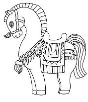 Horse Christmas Coloring Page - Free Coloring Pages Online