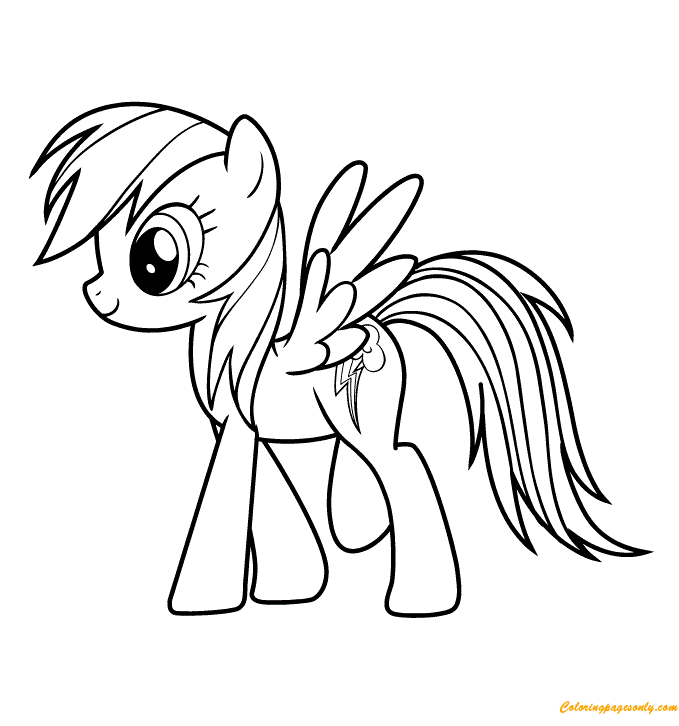 Lovely Rainbow Dash Coloring Page - Free Coloring Pages Online