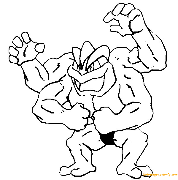 machamp pokemon coloring page  free coloring pages online