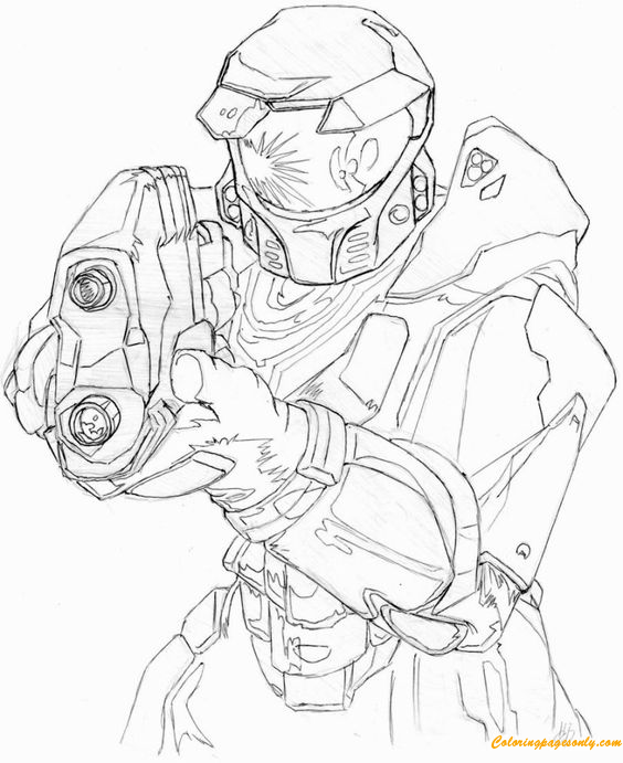 Master Chief of Halo Coloring Page - Free Coloring Pages Online