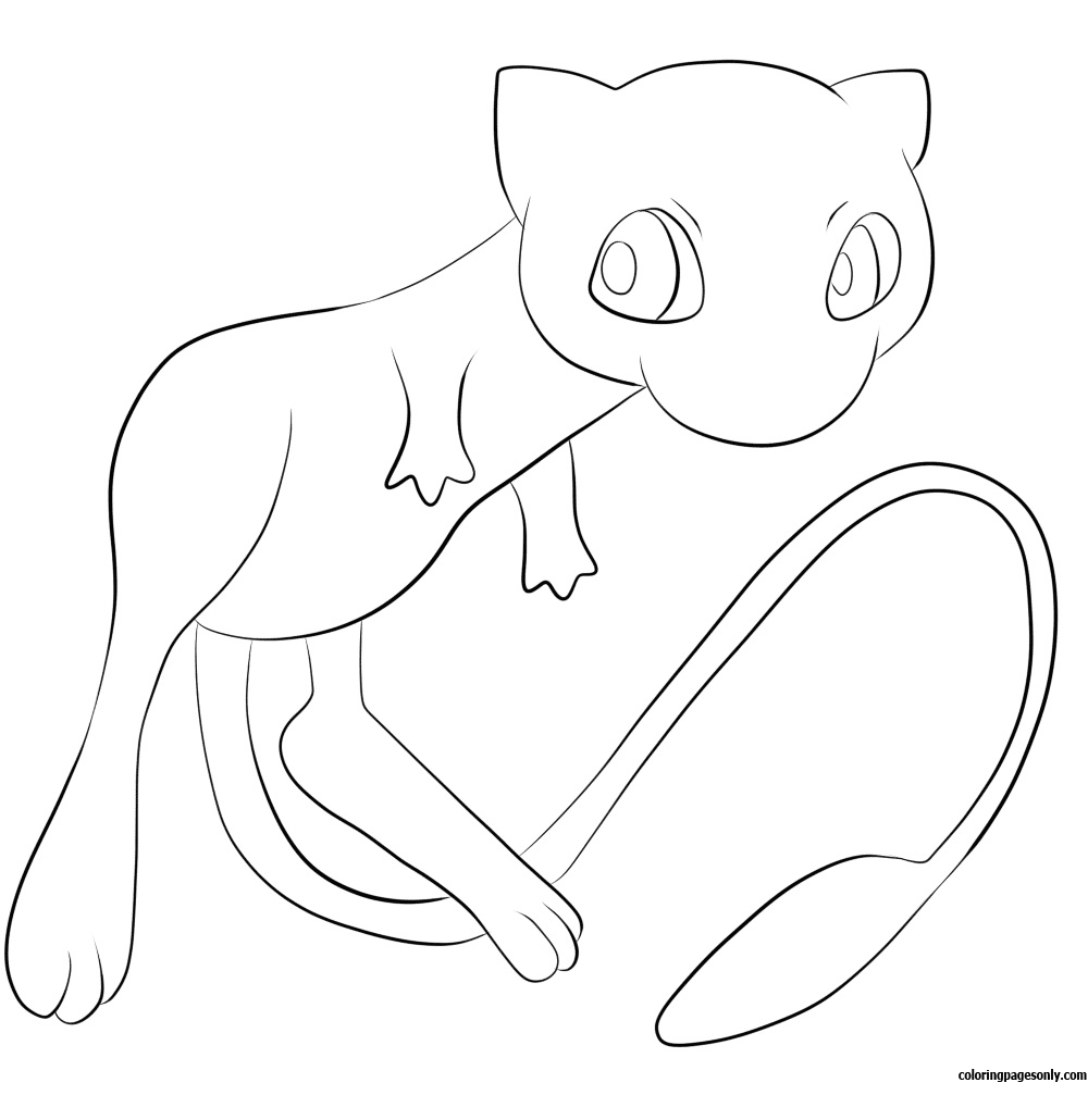 Mew From Pokemon Coloring Page Free Coloring Pages Online