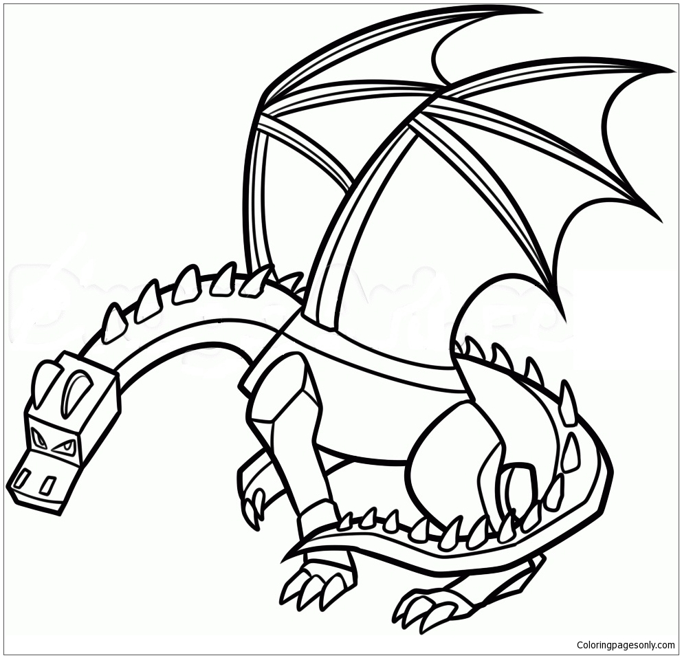 Minecraft Dragon Coloring Page - Free Coloring Pages Online