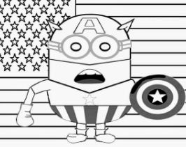 Minion Coloring Pages Coloringpagesonly Captain America