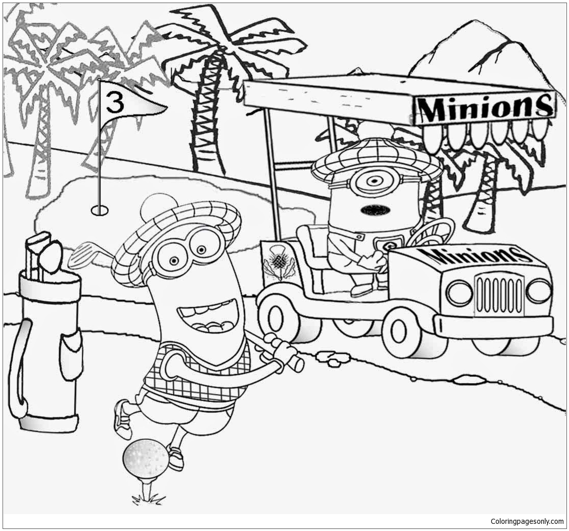 Minion Golf Coloring Page Free Coloring Pages Online