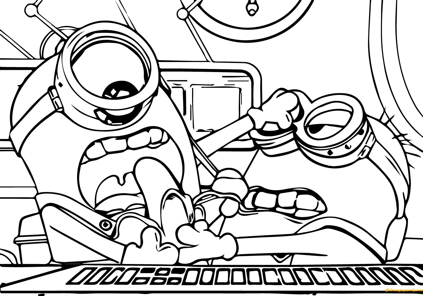 images of coloring pages minions rocking - photo #49