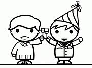 Happy New Year 2018 Kids 1 Coloring Page - Free Coloring Pages Online