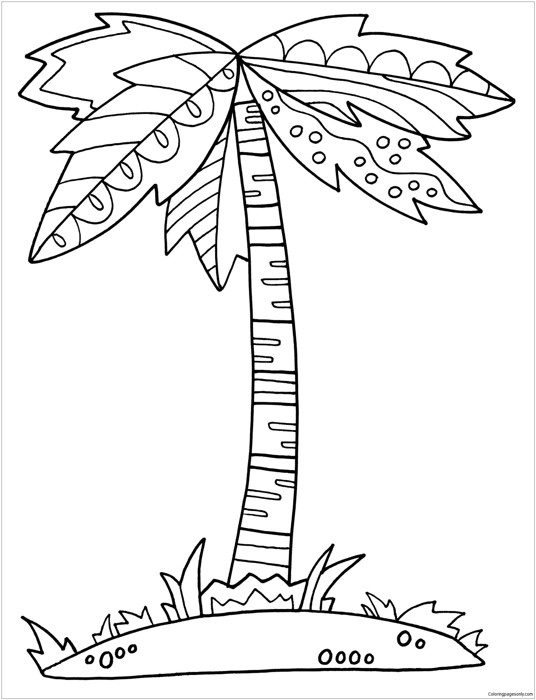 Tree Images Coloring Page Date Palm Tree Coloring Pages Online Images