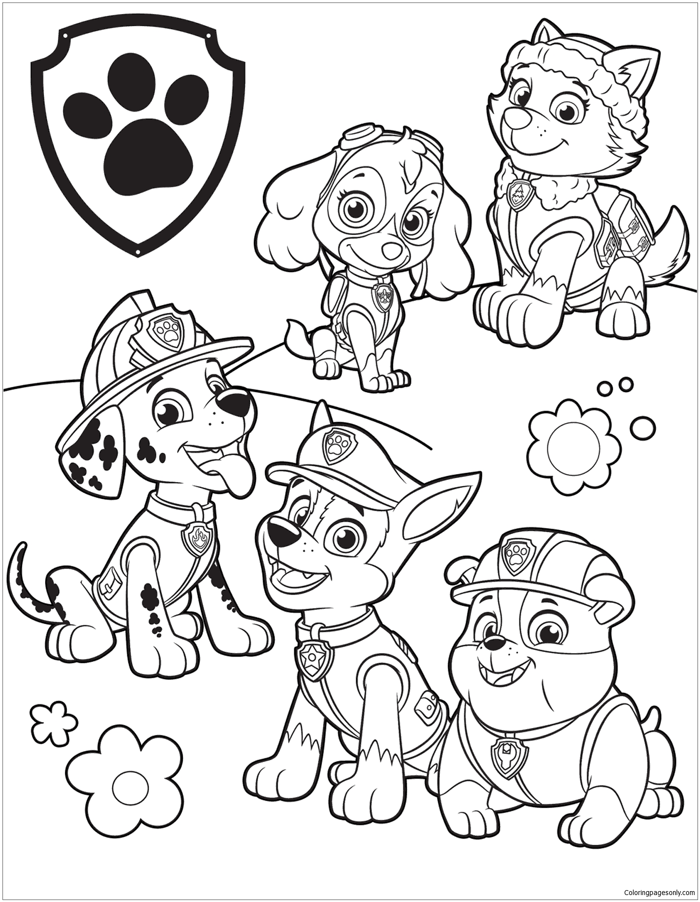 Paw Patrol 39 Coloring Page - Free Coloring Pages Online