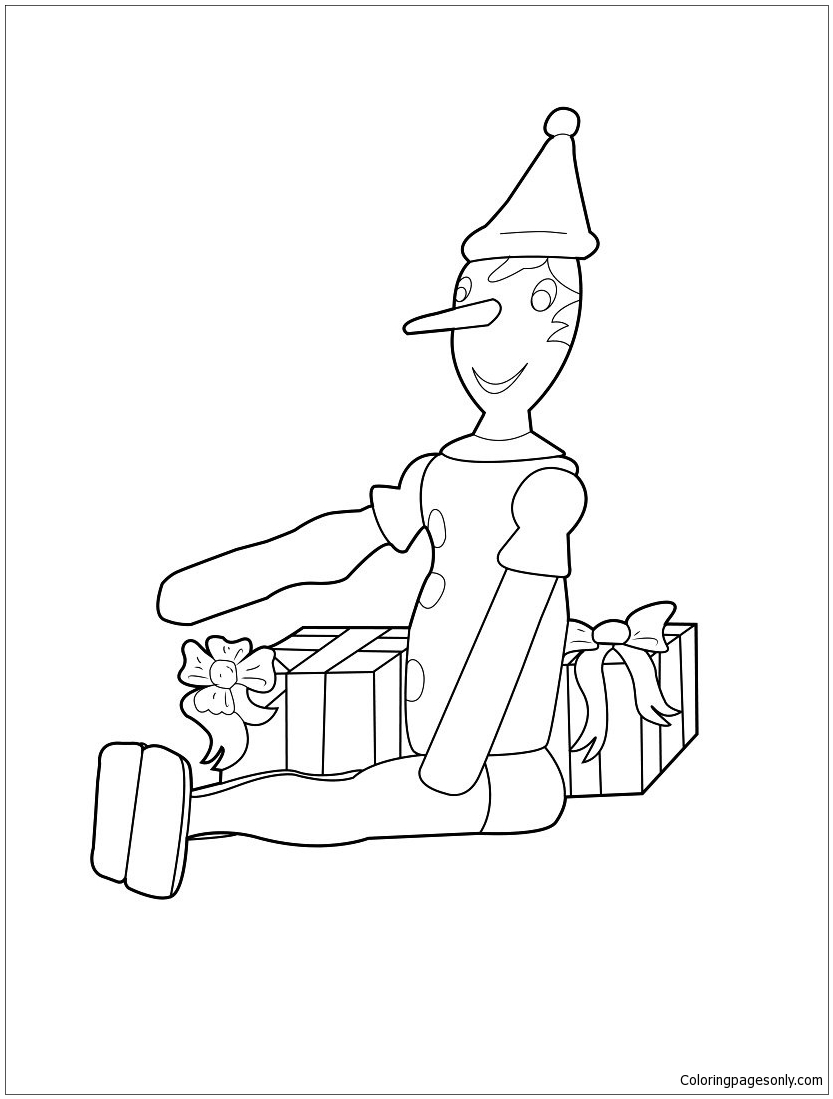 pinocchio christmas coloring page  free coloring pages online