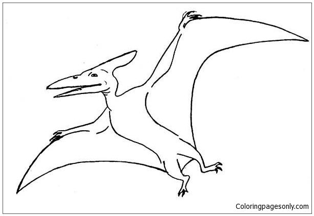 Pteranodon Spread His Wing Coloring Page - Free Coloring Pages Online