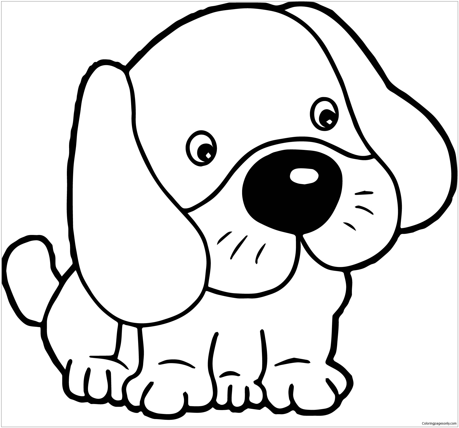 Puppy Dogs Cute Coloring Page - Free Coloring Pages Online