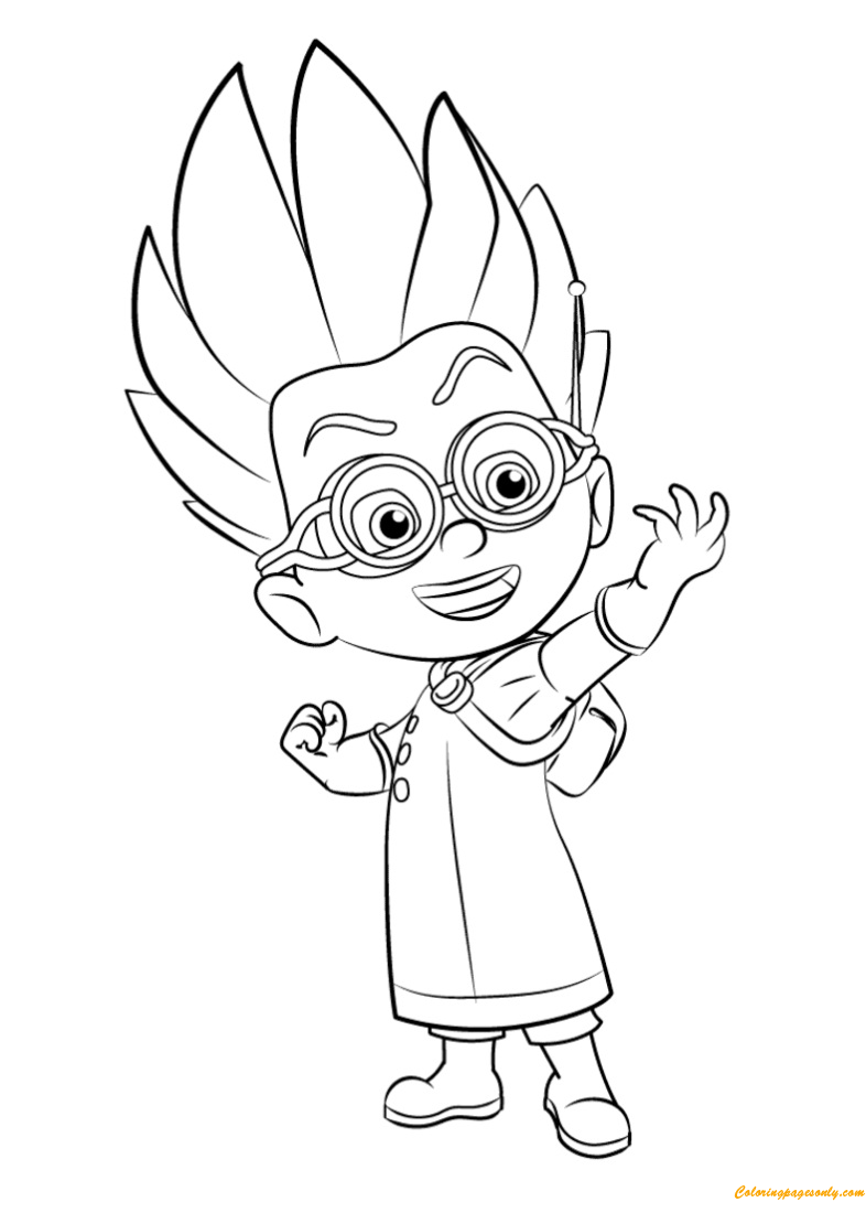 romeo from pj masks coloring page  free coloring pages online