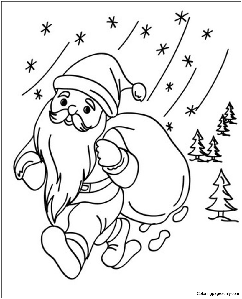 Santa Christmas 1 Coloring Page
