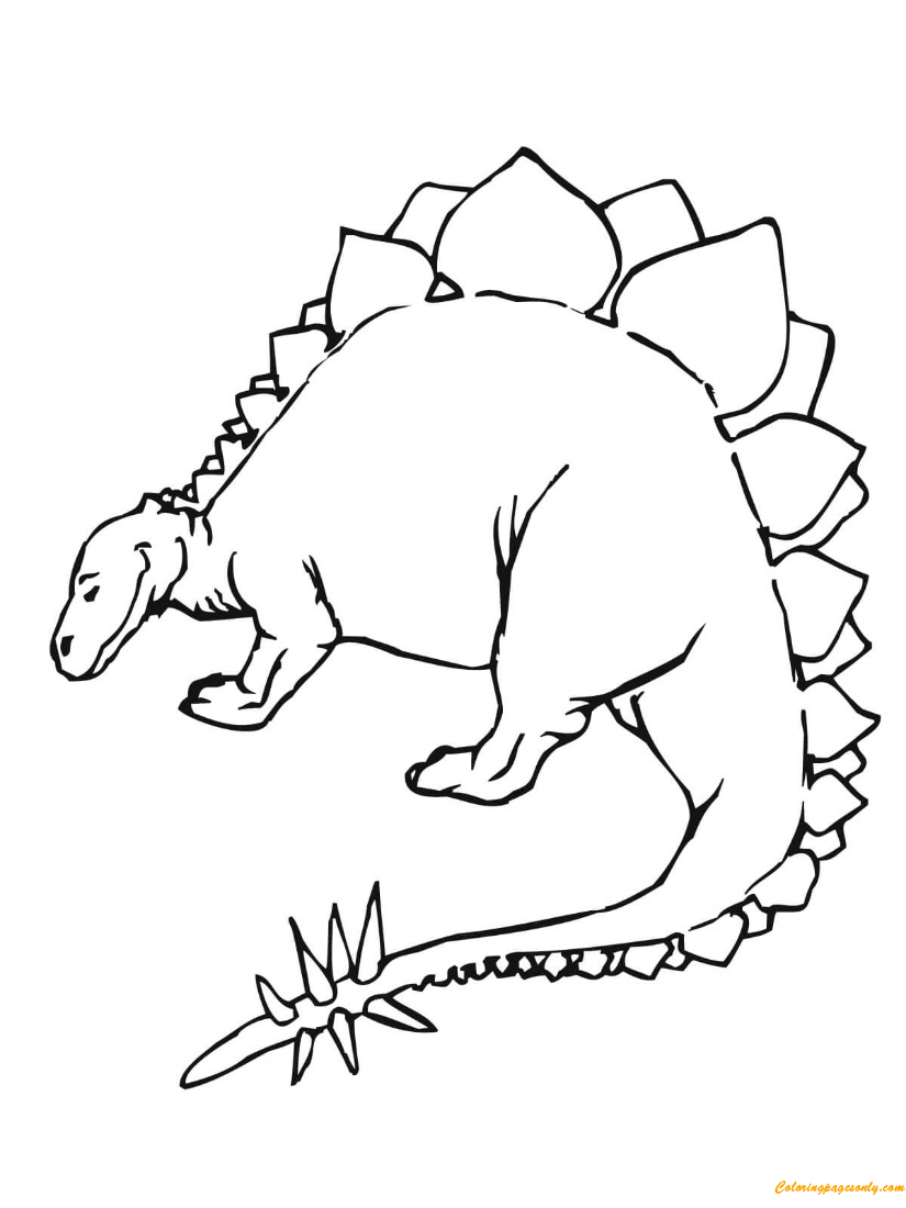 Stegosaurus Jurassic Dinosaur Coloring Page Free