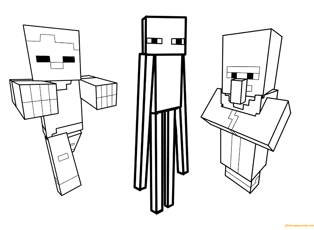 Steve Sitting With Minecraft Coloring Page - Free Coloring Pages Online