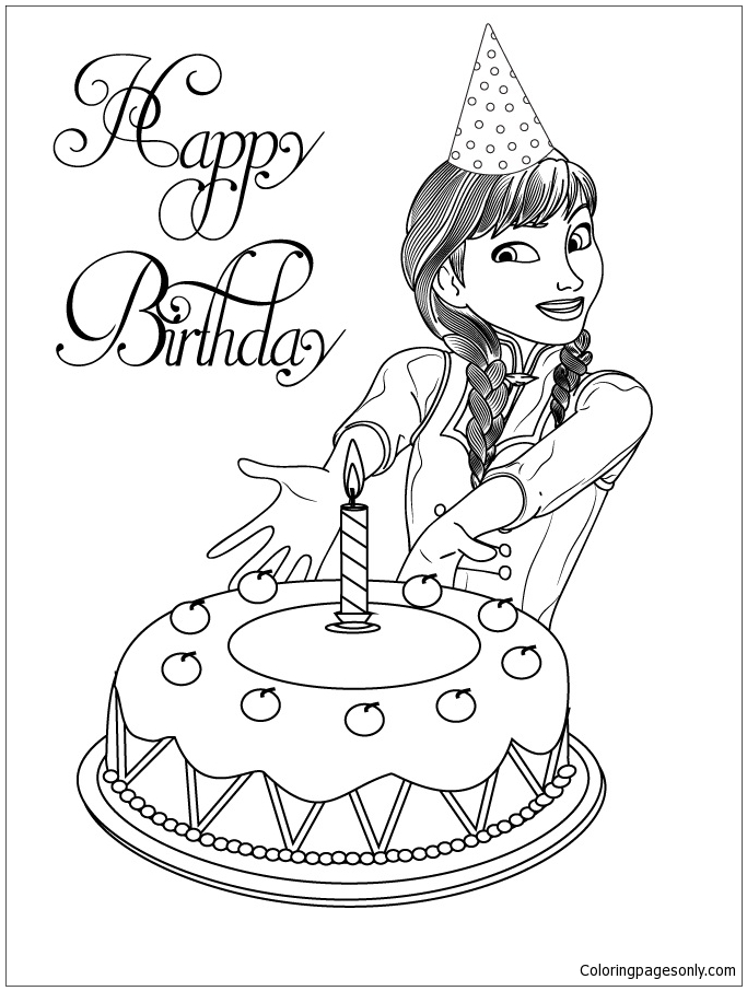 Frozen Coloring Pages Cake - Aftershine
