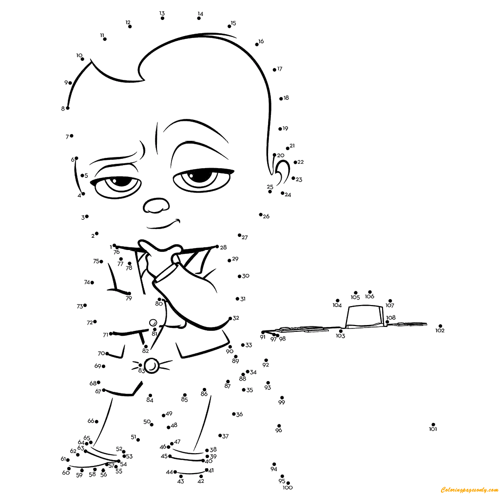 The Boss Baby Connect The Dots Coloring Page