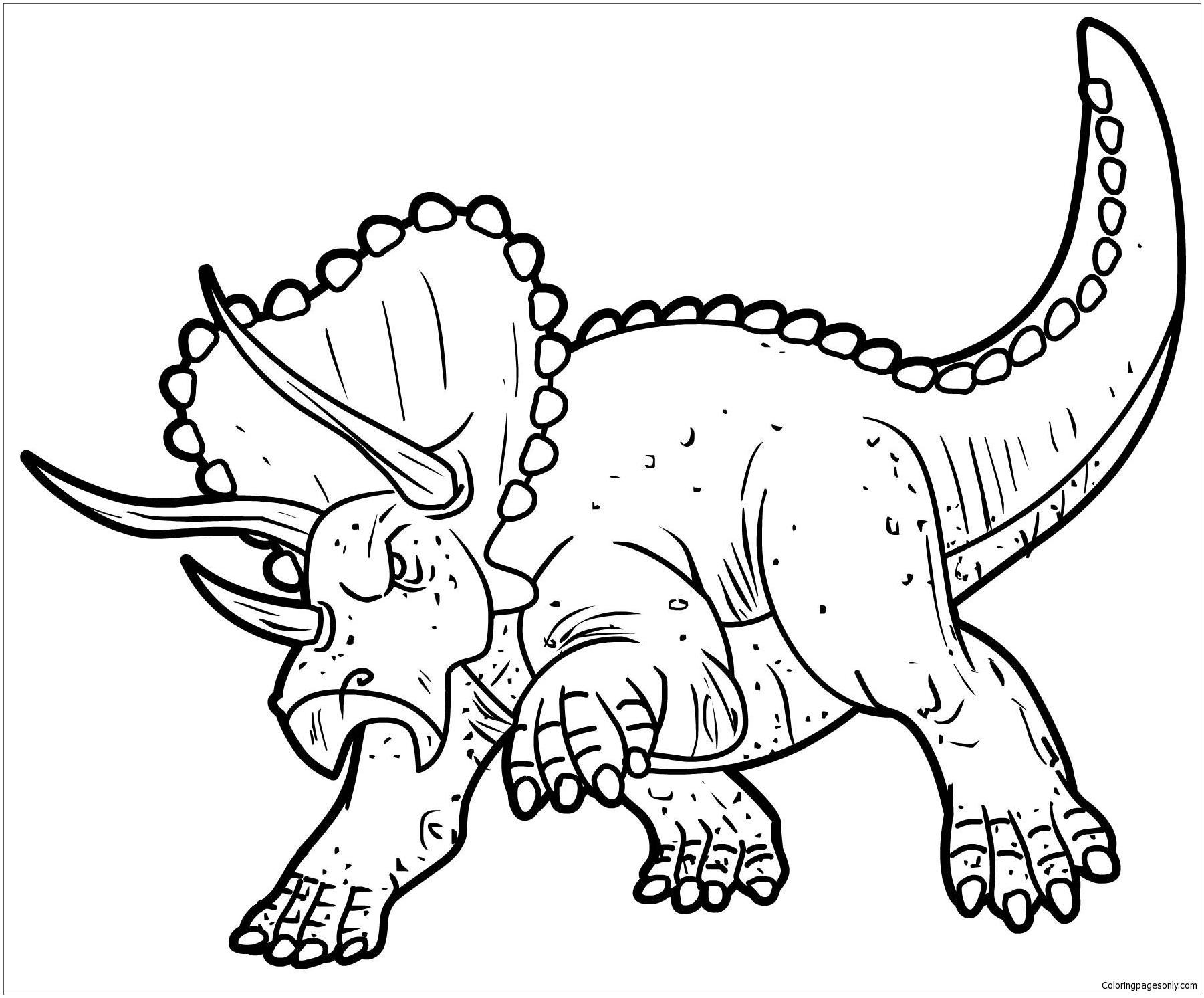 triceratops dinosaur 1 coloring page  free coloring pages