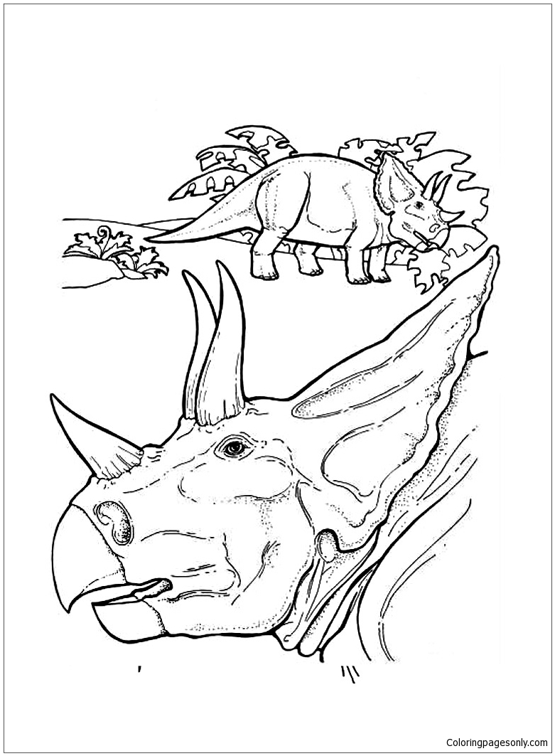 Triceratops Dinosaur 7 Coloring Page - Free Coloring Pages Online